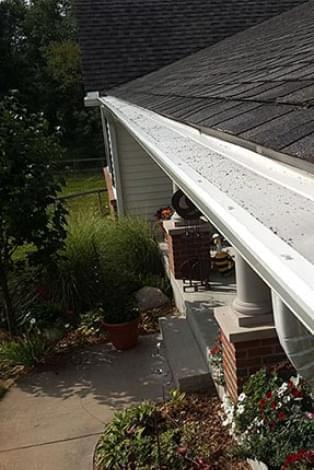 Gutter protection installed on an American home